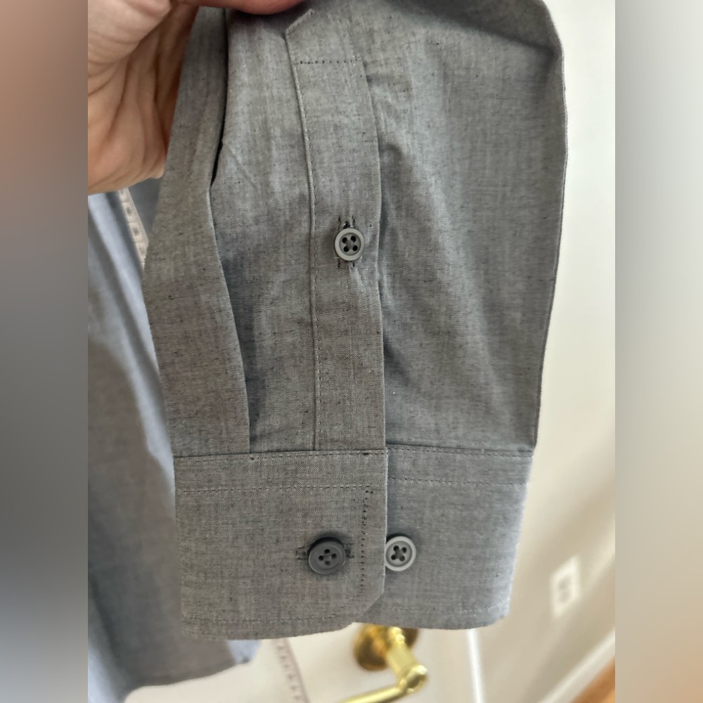 Express 1MX Extra Slim Fit Dress Shirt in Gray M (15-15.5) - Picture 9 of 10